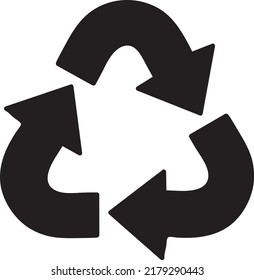 Recycling icon. Symbol for recyclable products or those made of recycled materials. Classical triangle shape. Vector Illustration.eps
