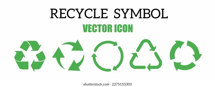 Recycling icon symbol set. Stock vector illustration.