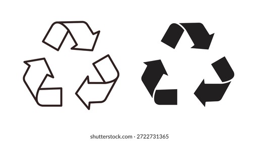 Símbolo do ícone de reciclagem. Vetor EPS 10. ícone de linha e glifo