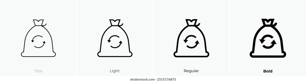 recycling icon. Thin, Light Regular And Bold style design isolated on white background