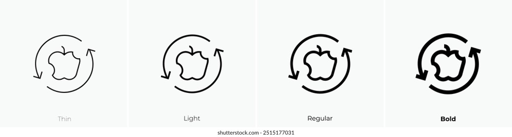 recycling icon. Thin, Light Regular And Bold style design isolated on white background