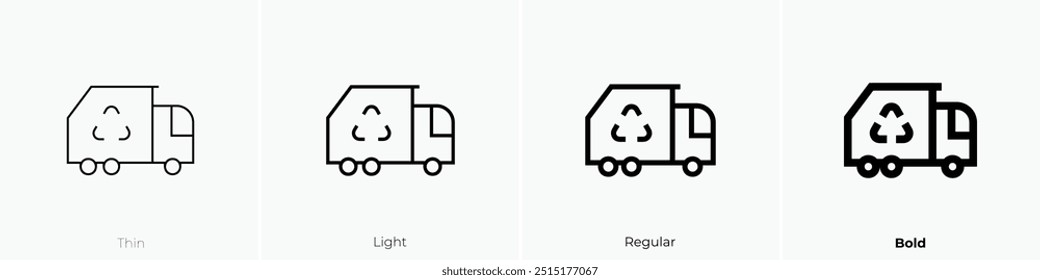 recycling icon. Thin, Light Regular And Bold style design isolated on white background