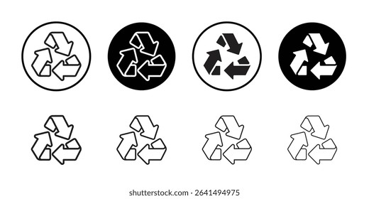 Recycling icon Thin line illustration set vector