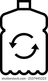 Recycling-Symbol. Dünnes lineares Design einzeln auf weißem Hintergrund