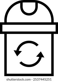 icono de reciclaje. Diseño de estilo lineal delgado aislado sobre fondo blanco