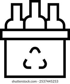 ícone reciclagem. Design de estilo linear fino isolado em fundo branco