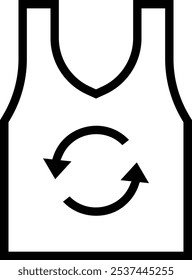 icono de reciclaje. Diseño de estilo lineal delgado aislado sobre fondo blanco