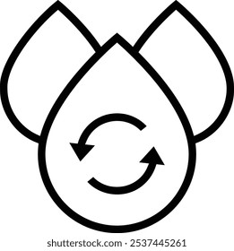 icono de reciclaje. Diseño de estilo lineal delgado aislado sobre fondo blanco