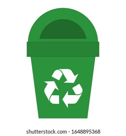 Recycling icon in the trash. Vector illustration.