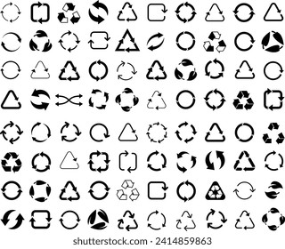 recycling icon various styles collection