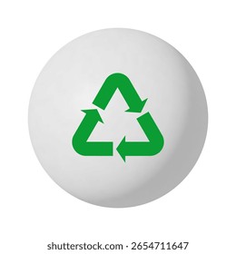Icono de reciclaje. Vector 3D icono aislado sobre fondo blanco.