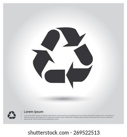 Recycling Icon - Vector. Flat design style