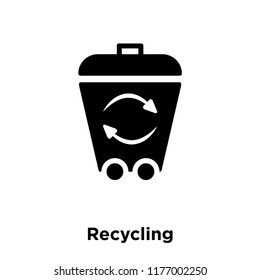 Recycling icon vector isolated on white background, logo concept of Recycling sign on transparent background, filled black symbol
