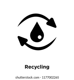Recycling icon vector isolated on white background, logo concept of Recycling sign on transparent background, filled black symbol
