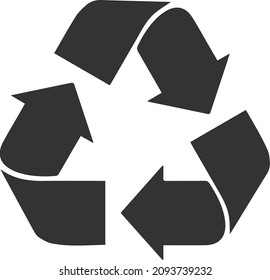 Recycling icon vector on white background 