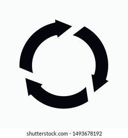 Recycling icon vector technology symbol