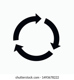 Recycling icon vector technology symbol