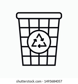 Recycling icon vector technology symbol