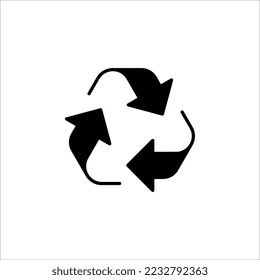Símbolo de tecnología vectorial de icono de reciclaje sobre fondo blanco