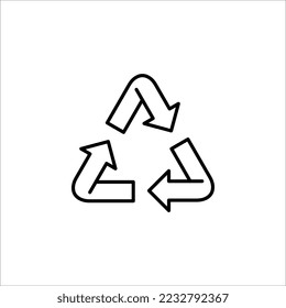 Recycling icon vector technology symbol on white background