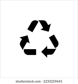 Símbolo de tecnología vectorial de icono de reciclaje sobre fondo blanco