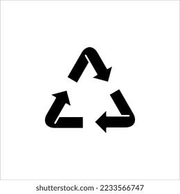 Recycling icon vector technology symbol on white background
