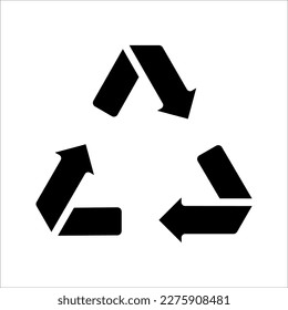Recycling icon vector technology symbol. vector illustration on white background.