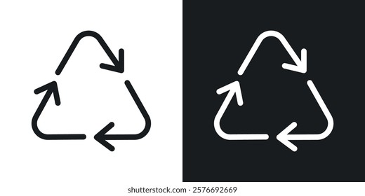 Recycling icons collection in black and white solid and line style