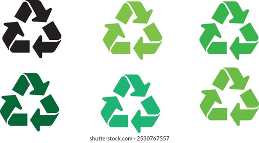recycling icons. Editable fill colorful recycle logo symbol. vector illustration. Waste recycling innovation. Reuse, eco friendly environment and save the planet