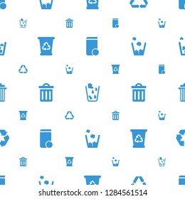 recycling icons pattern seamless white background. Included editable filled trash bin, recycle, recycle bin, delete trash bin icons. recycling icons for web and mobile.