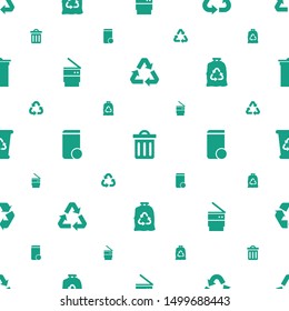 recycling icons pattern seamless white background. Included editable filled recycle, delete trash bin, trash bin, trash bag, recycle bin icons. recycling icons for web and mobile.