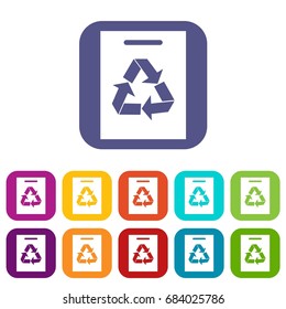 Recycling icons set