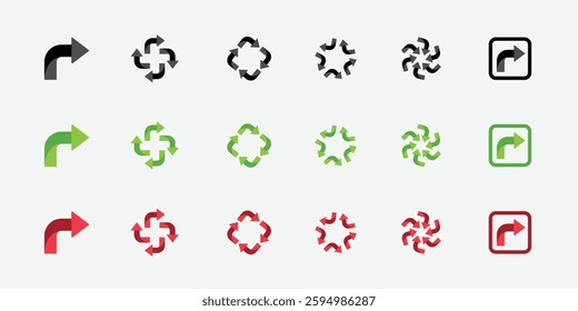 Recycling icons set. arrow icon set. Trash can symbol. Arrow circle in and out symbol.
