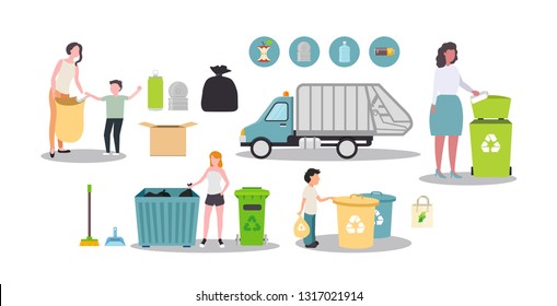 Recycling icons set. Concept of vector recycling.