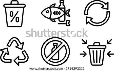 Recycling icons set for environmental conservation