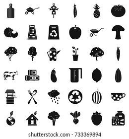 Recycling icons set. Simple style of 36 recycling vector icons for web isolated on white background
