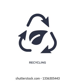 recycling isolated icon. Simple element illustration from ecology concept. recycling editable logo symbol design on white background. Can be use for web and mobile.