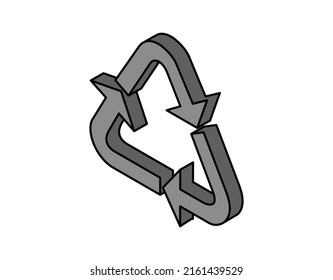 Recycling isometric design icon. Vector web illustration. 3d colorful concept