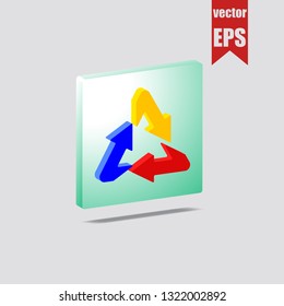 Recycling isometric icon.Vector illustration.