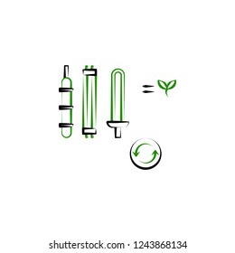 Recycling, light bulb icon. Element of Recycling 2 color icon. Thin line icon for website design and development, app development. Premium icon
