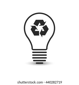 Recycling light bulb. Vector illustration