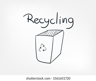 recycling line art doodle vector symbol sign concept 