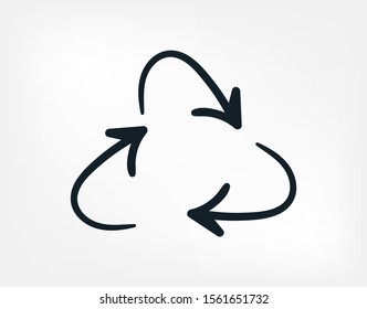 recycling line art doodle vector symbol sign concept 