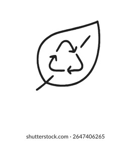 Recycling Line Icon 7: Sustainable Future and Environmental Awareness Outline