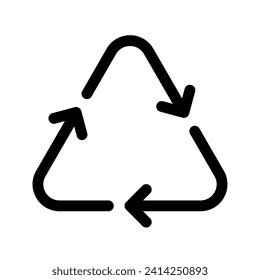 Recycling line icon. Vector graphics