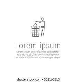 Recycling. Line icon. Vector sign.
