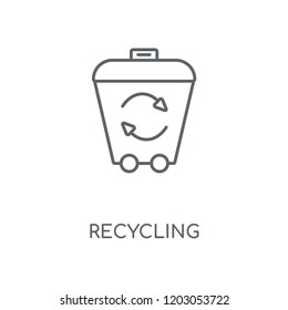 Recycling linear icon. Recycling concept stroke symbol design. Thin graphic elements vector illustration, outline pattern on a white background, eps 10.