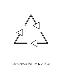 Icono lineal de reciclaje, símbolo de trazo editable de reutilización, símbolo de contorno de vector de reciclaje de residuos.
