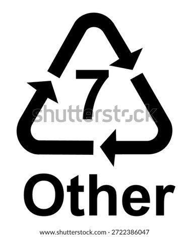 Recycling logo featuring the number 7 in the center, representing Plastic Resin Code 7 Other. The design includes the universal recycling symbol with circular arrows, symbolizing sustainability, environmental responsibility, and mixed or specialty plastic materials used in various consumer and industrial products.