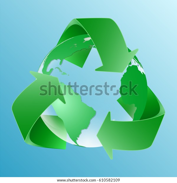 Recycling Logo Glass Earth Ball On Stock Vector Royalty Free